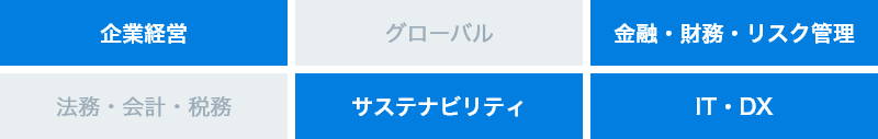 企業経営、金融・財務 リスク管理、サステナビリティ、IT・DX