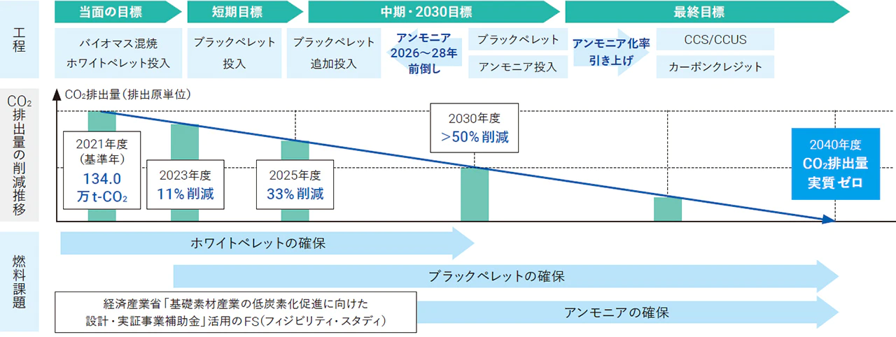 バイオマス混焼発電所のトランジション・ロードマップです。