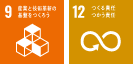 9 産業と技術革新の基盤をつくろう、12 つくる責任つかう責任