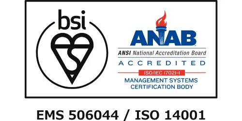 bsi ANAB ANSI National Accreditation Board ACCREDITED ISO/IEC 17021-1 MANAGEMENT SYSTEMS CERTIFICATION BODY EMS 506044 / ISO 14001