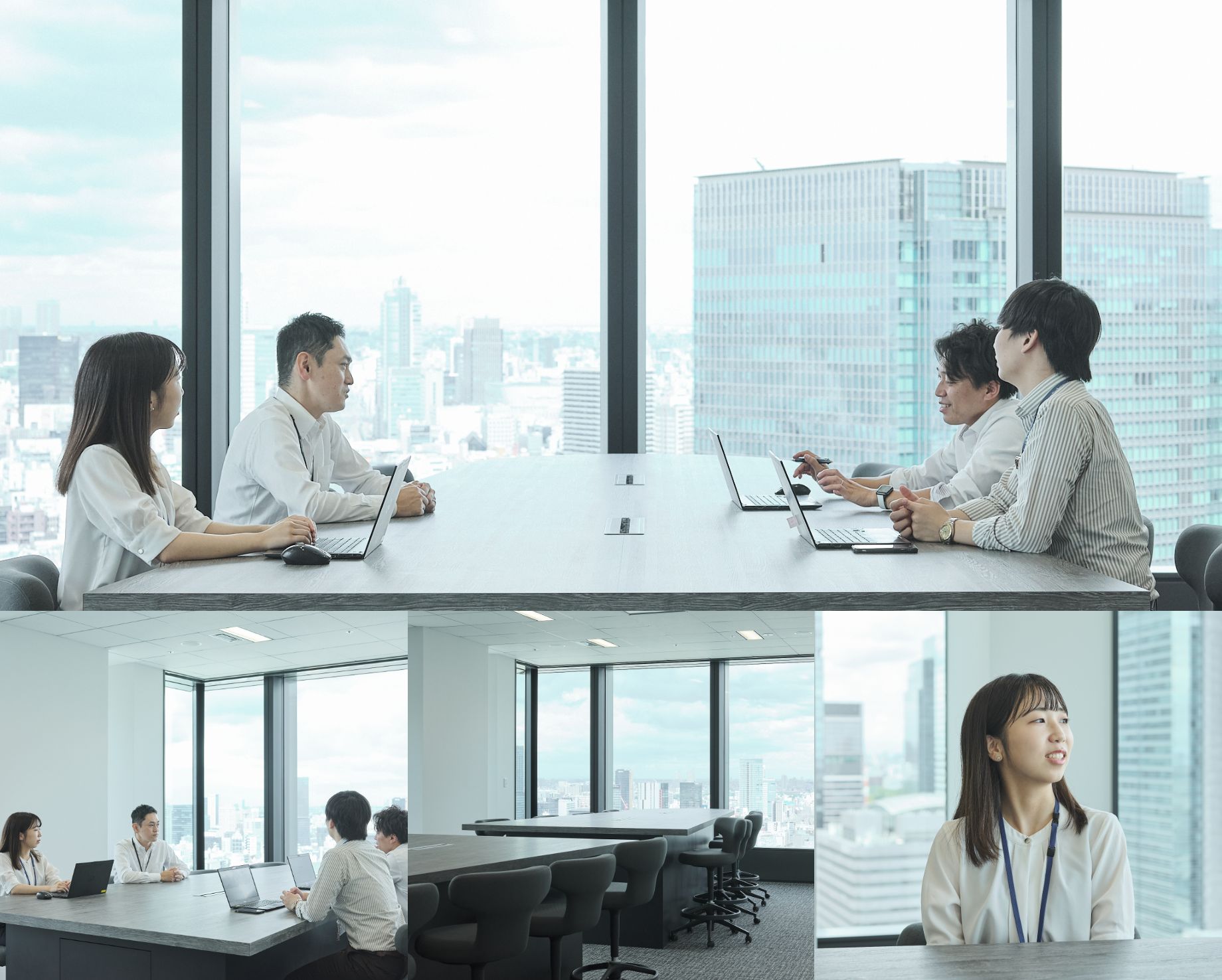 Yoshimura: “The conference room is bright and open, with light coming in through the large dual-paned windows.”