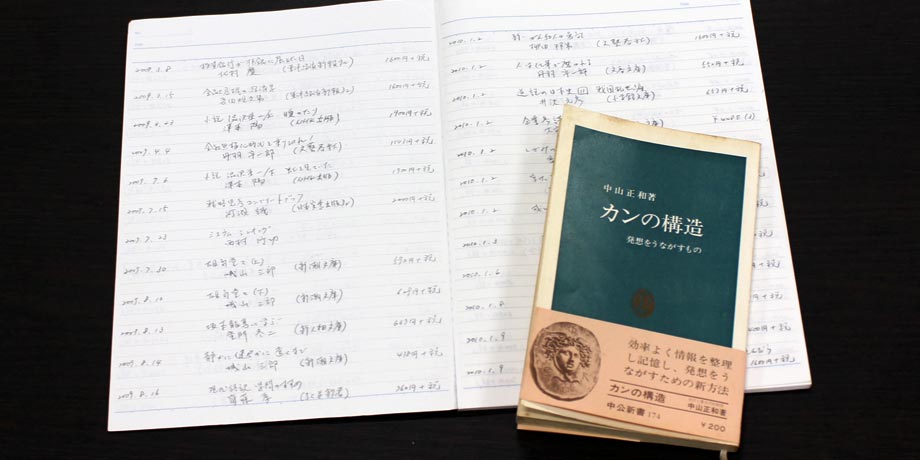 馬場さんおすすめの一冊、「カンの構造  発想をうながすもの」（中山正和著）。